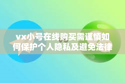 vx小号在线购买需谨慎如何保护个人隐私及避免法律风险